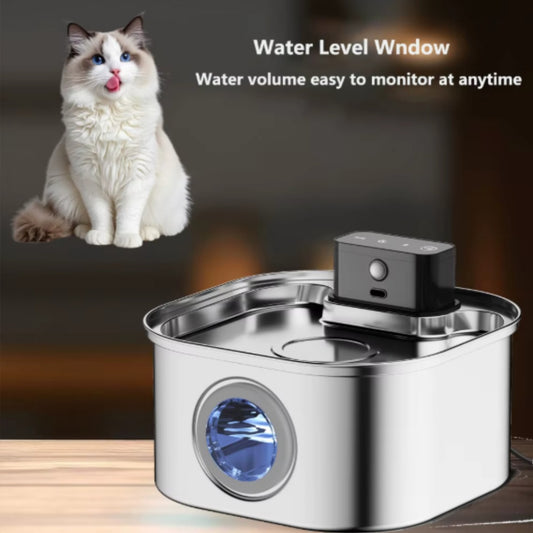 stainless steel cat water fountain automatic circulating dispenser UK Happy Furry