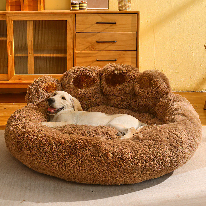 kennel warm medium large dog corgi golden retriever fleece lined sofa mattress UK Happy Furry