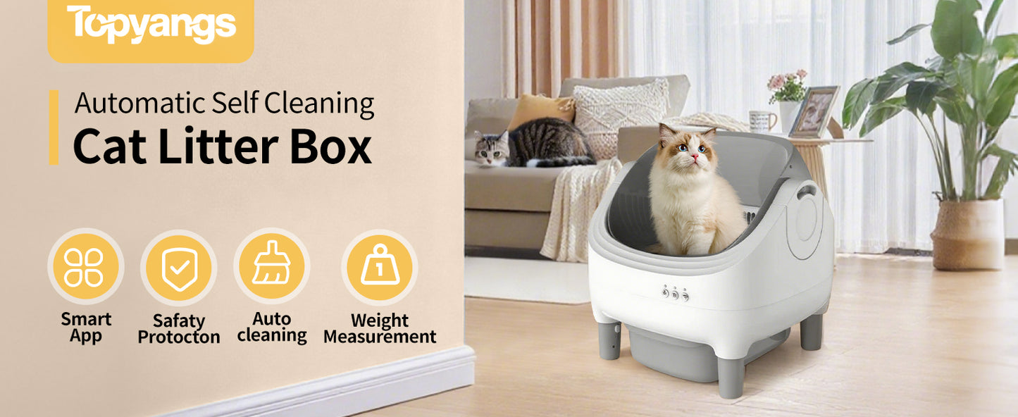 Open-top automatic cat litter box