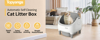 Open-top automatic cat litter box
