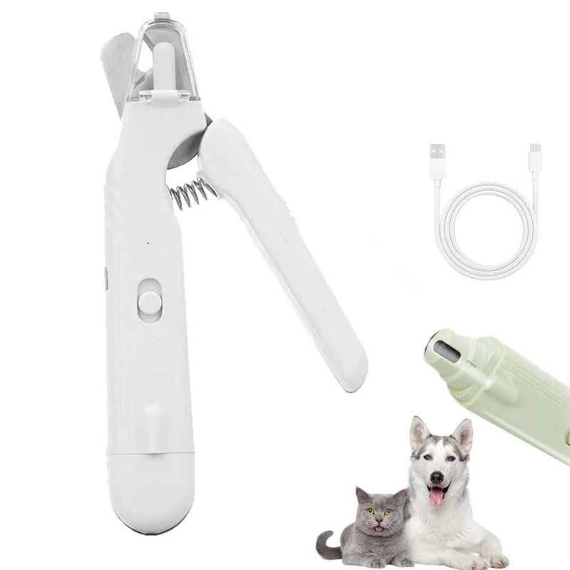 white pet nail trimmer dog nail clippers light 2 in 1 clipper grinder UK Happy Furry