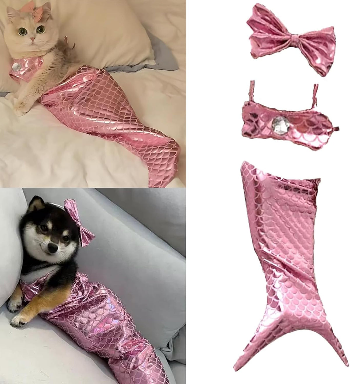 cat mermaid costume funny fishtail dress dog photo prop UK Happy Furry