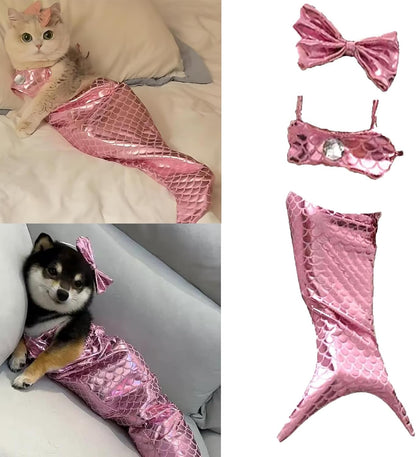 cat mermaid costume funny fishtail dress dog photo prop UK Happy Furry