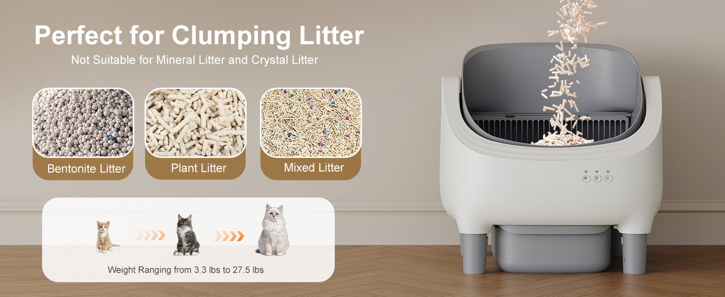 Open-top automatic cat litter box