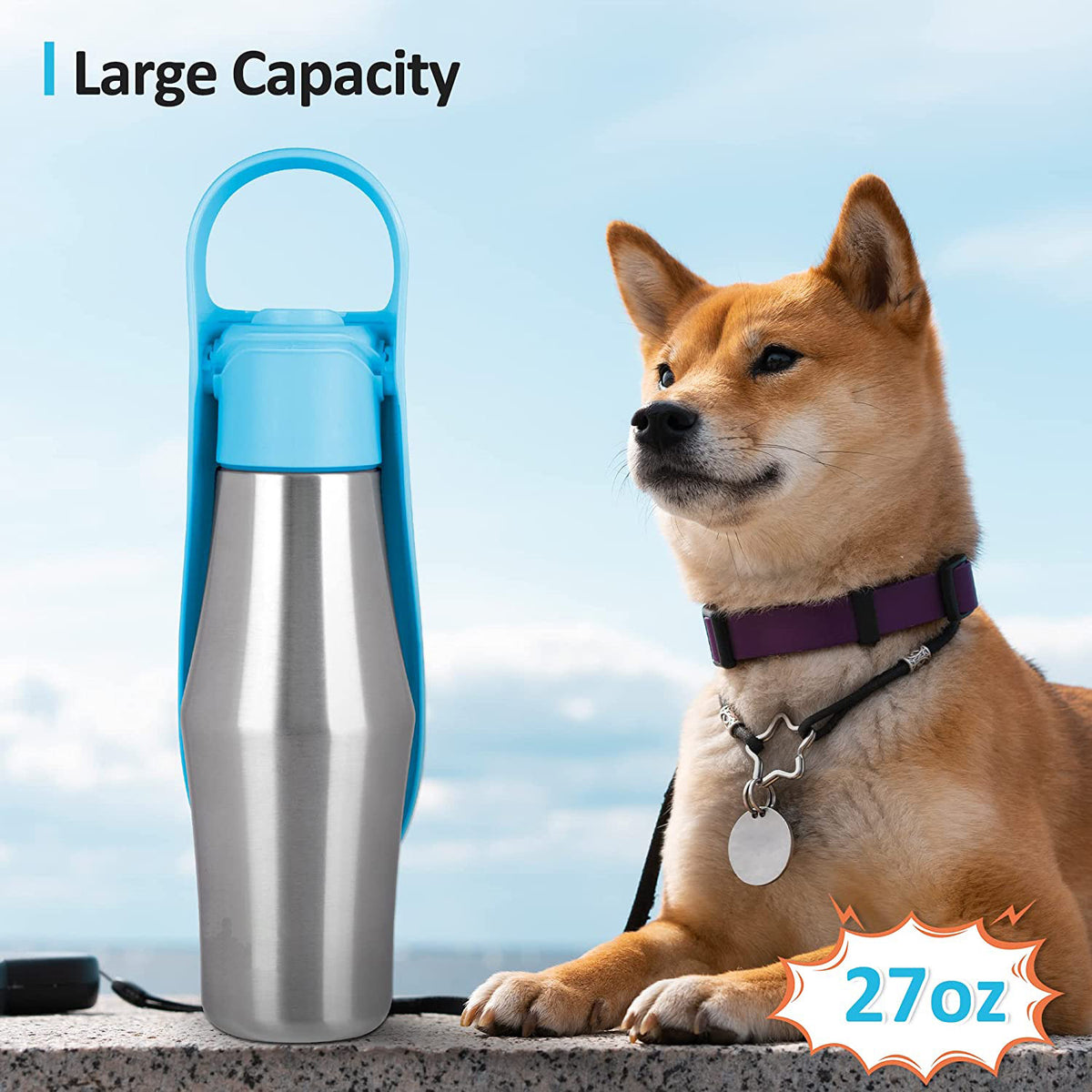 New Portable Pet Dog Water Bottle Soft Silicone Leaf Design For Dog – Leaf-design soft silicone portable water bottle for dogs