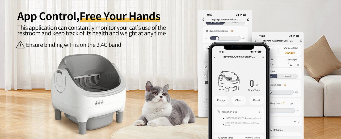Open-top automatic cat litter box
