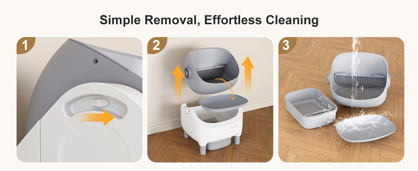 Open-top automatic cat litter box