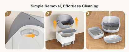 Open-top automatic cat litter box