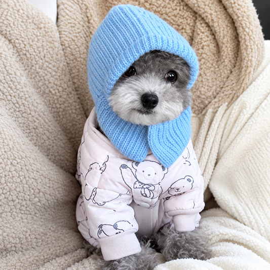 pack of 2 cute dog calming earmuffs anxiety relief knitted noise proof breathable puppy cap UK Happy Furry