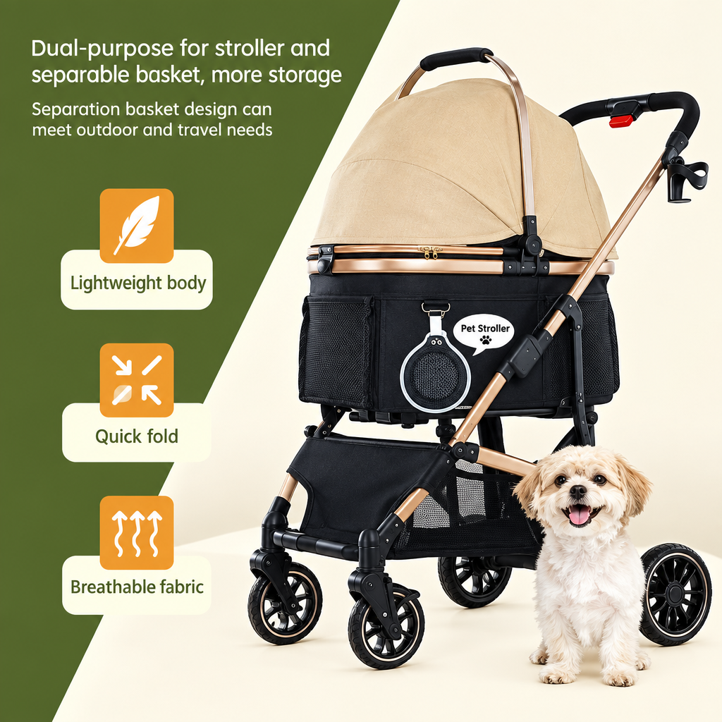 Pet stroller product detail view for Happy Furry UK.