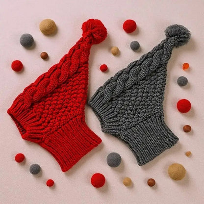Pair of Fashion Dog Knitted Cap With Comfortable Wear Stretchy Pullover Hat For Whippets Italian Greyhounds Indoor Outdoor Use B03E