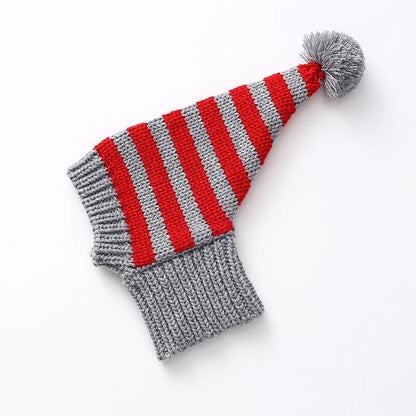 Whippet-Iggy Warm Knitted Pet Hat, Striped, Italian Greyhound, Winter