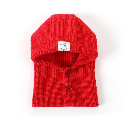 Soft Knit Dog Balaclava Hat Warm Turtleneck Hood Scarf for Italian Greyhound Whippet Windproof Pet Winter Neck Warmer