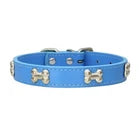 Durable Leather Dog Collar with Bone Charm Pet Puppy Cat Collar for Small Large   | FREE SHIPPIG