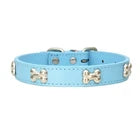 Durable Leather Dog Collar with Bone Charm Pet Puppy Cat Collar for Small Large   | FREE SHIPPIG