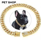 dog cat diamond Cuban collar metal chain secure buckle pet jewelry UK Happy Furry