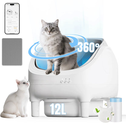 Self Cleaning Automatic Cat Litter Tray, 90L Extra Large Smart, with App Control
