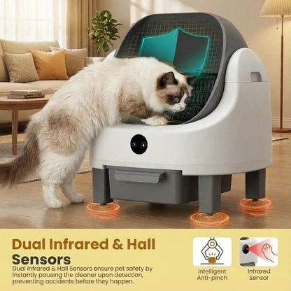 Large Automatic Self-Cleaning Cat Litter Box with APP Control for Multiple Cats