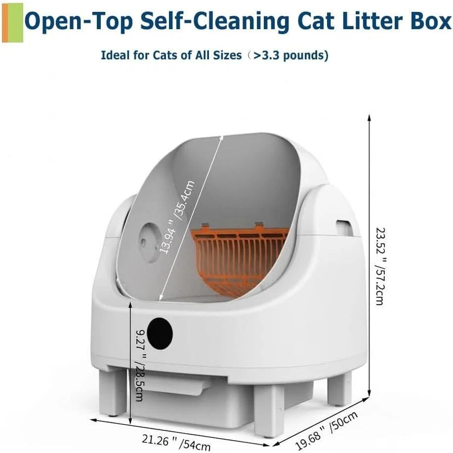 Large Automatic Self-Cleaning Cat Litter Box with APP Control for Multiple Cats