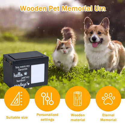 Ashes Box Memorial Urn For Pet Dog Cat Wood Casket Cremation Box Memory Keepsake
