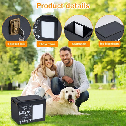 Ashes Box Memorial Urn For Pet Dog Cat Wood Casket Cremation Box Memory Keepsake