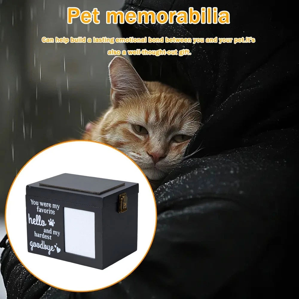 Ashes Box Memorial Urn For Pet Dog Cat Wood Casket Cremation Box Memory Keepsake