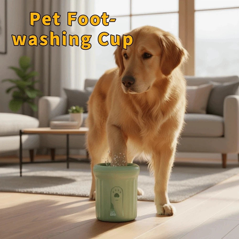 dog cat paw cleaner pet foot washer cup feet clean brush UK Happy Furry