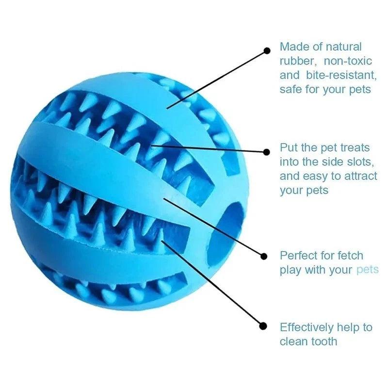 Dog Toy Ball, Nontoxic Bite Resistant Toy Ball for Pet Dogs Puppy Cat, Dog Pet Food Treat Feeder Chew Tooth Cleaning Ball   | FREE SHIPPING