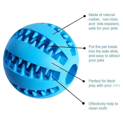 Dog Toy Ball, Nontoxic Bite Resistant Toy Ball for Pet Dogs Puppy Cat, Dog Pet Food Treat Feeder Chew Tooth Cleaning Ball   | FREE SHIPPING