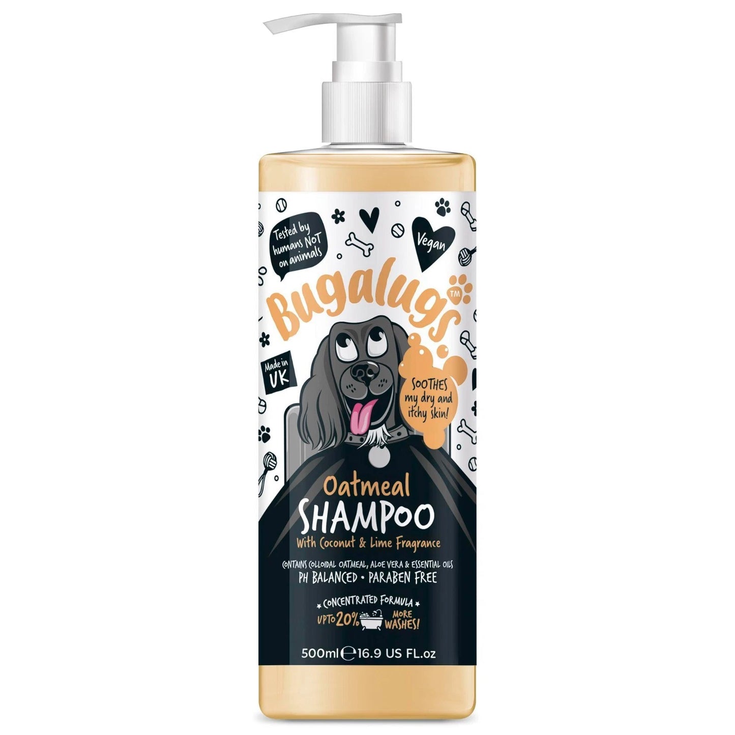 Sensitive Skin Dog Shampoo by Bugalugs Oatmeal & Aloe 500ml 1L 5L Dog Grooming