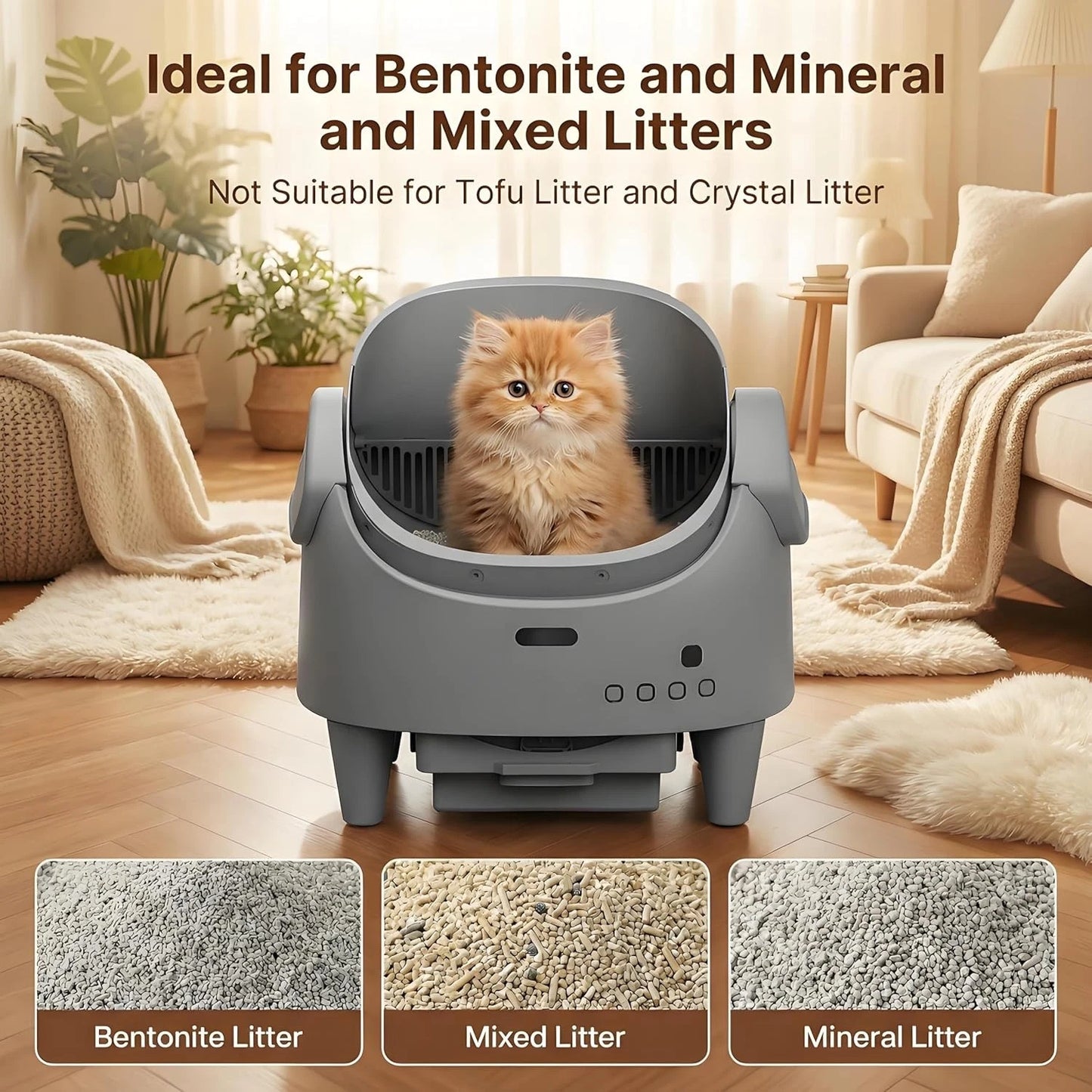 🔥Self Cleaning Cat Litter Tray Open Automatic Litter Box Safety Odor Control