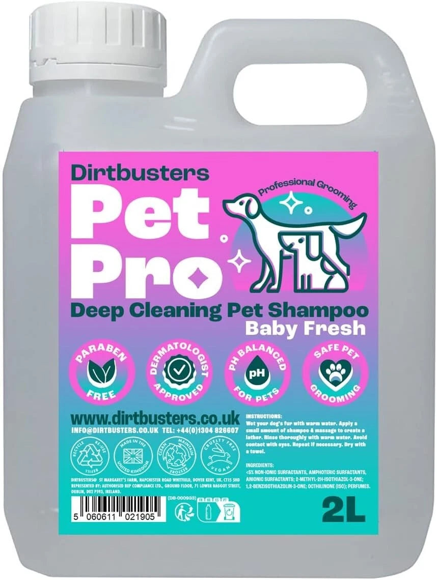 pet pro dog fur grooming shampoo deep cleaning sensitive baby fresh 2L UK Happy Furry