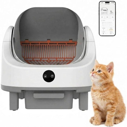 large automatic self cleaning cat litter box app control multiple cats UK Happy Furry