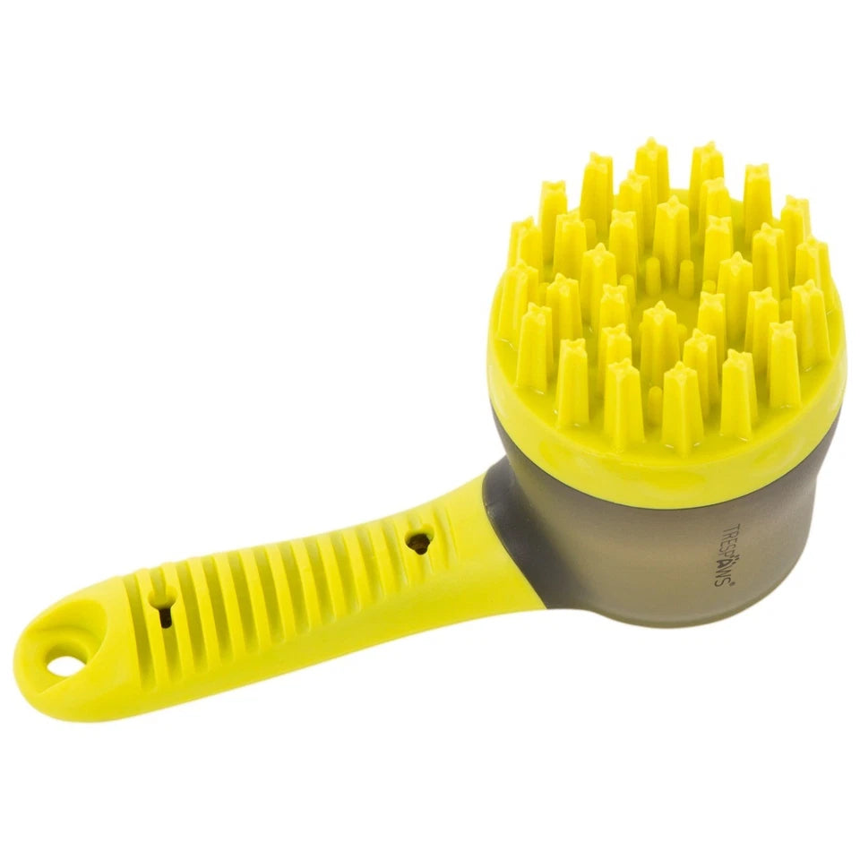 Dusty Trespaws Dog Grooming Brush and Shampoo Dispenser Lime