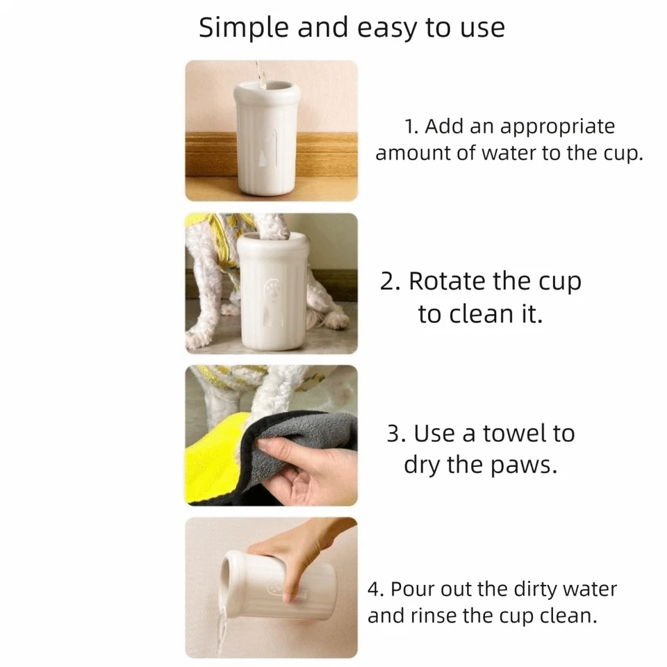 Dog Cat Paw Cleaner Pet Foot Washer Cup Feet Clean Brush Cleaning Paws Wash Tool   | FREE SHIPPING