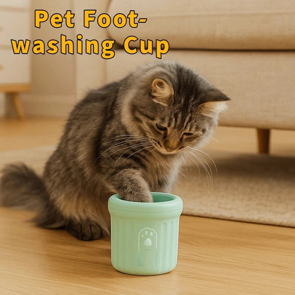 Dog Cat Paw Cleaner Pet Foot Washer Cup Feet Clean Brush Cleaning Paws Wash Tool   | FREE SHIPPING