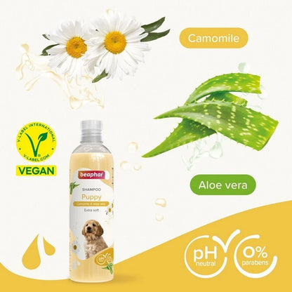 Beaphar Puppy Camomile & Aloe Vera Shampoo 6 x 250ml - Dog Grooming
