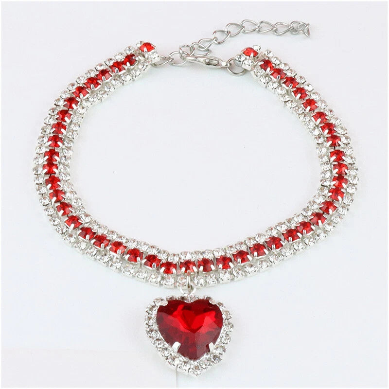 Pet Puppy Dog Kitten Crystal Necklace Collar Jewelry Diamond Chain Pendant HOT   | FREE SIPPING