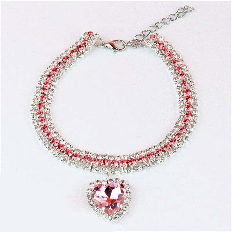 Pet Puppy Dog Kitten Crystal Necklace Collar Jewelry Diamond Chain Pendant HOT   | FREE SIPPING