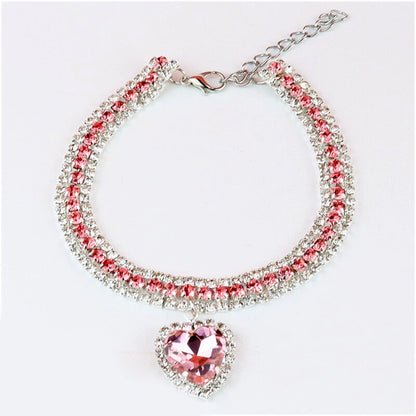 Pet Puppy Dog Kitten Crystal Necklace Collar Jewelry Diamond Chain Pendant HOT   | FREE SIPPING